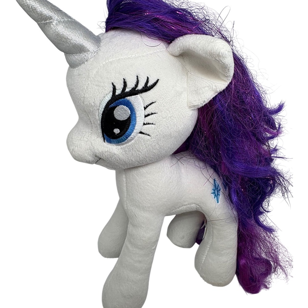 My Little‎ Pony Rarity Plush Purple Hair Silver Horn Hasbro 12" Toy Unicorn